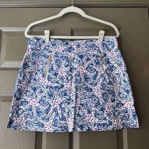 Lilly Pulitzer Blue & White Print Skort